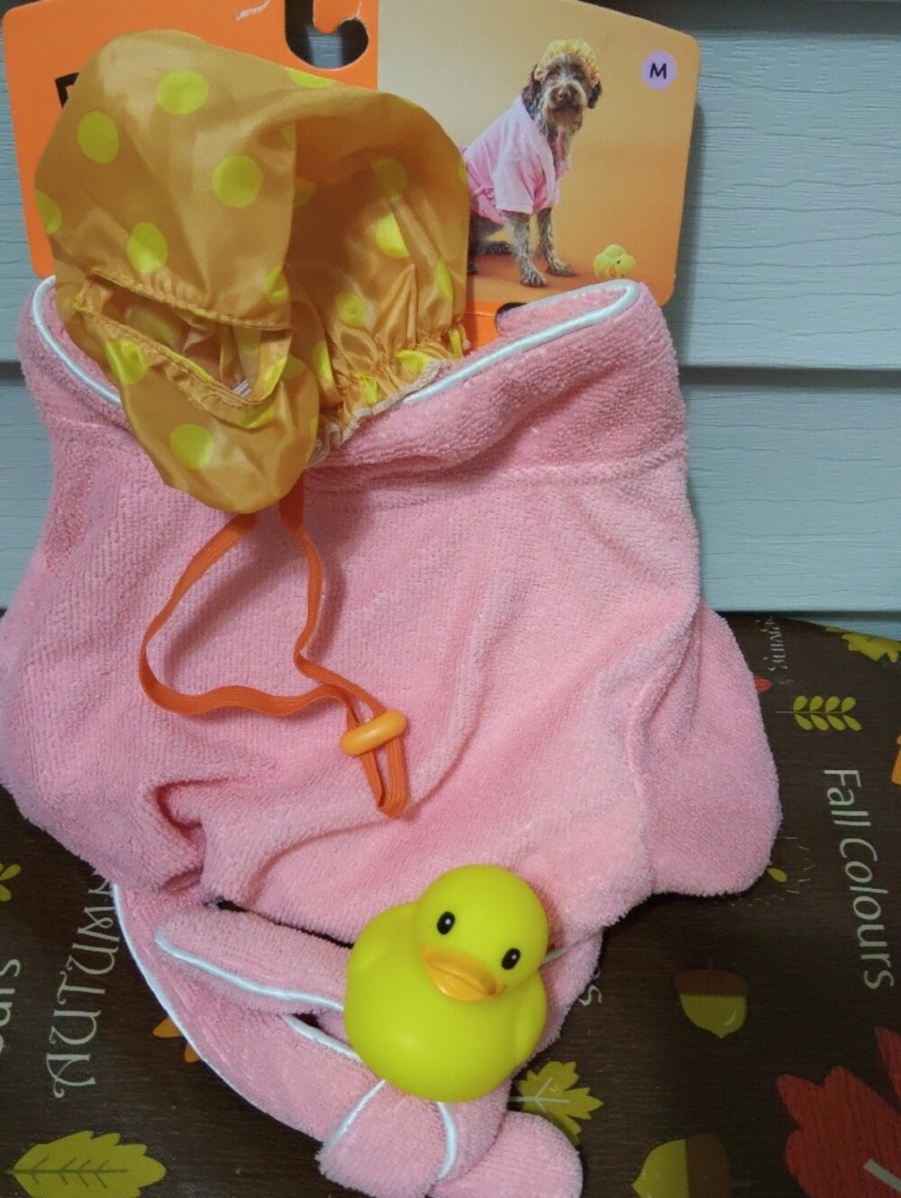 Boots & Barkley Pink Kids' Bath Hooded Towel with Yellow Duck Toy